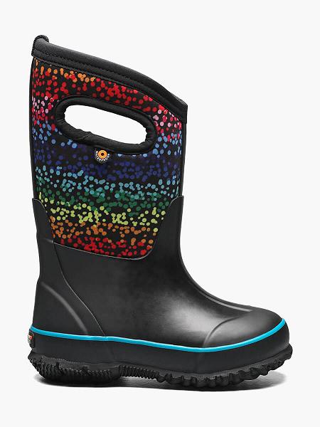 BOGS Boots Deutschland - Classic Rainbow Winterstiefel Kinder Schwarz Multi DE08935